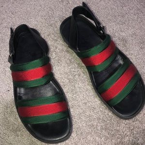 Gucci Men Sandal Green/Red | Size 9 1/2